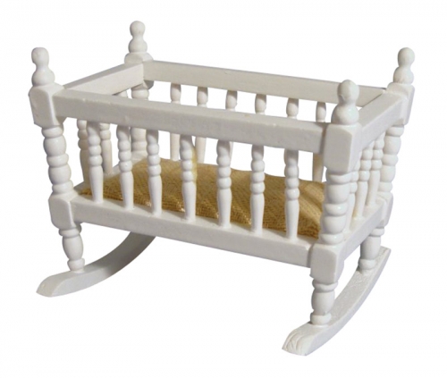 Nursery Cots Rocking Crib Cot Or Cradle White Dolls House